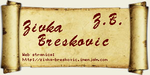Živka Brešković vizit kartica